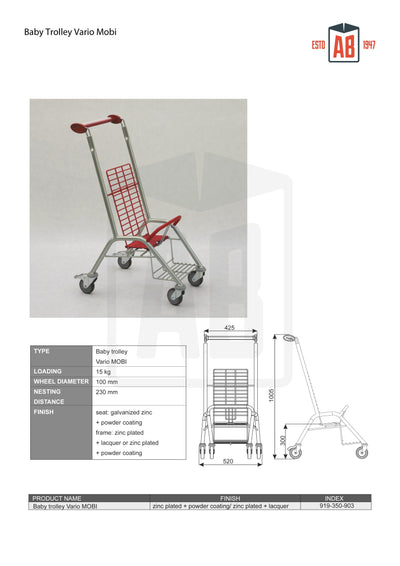 Baby Trolley Vario Mobi – Compacte Familietrolley voor Reizen