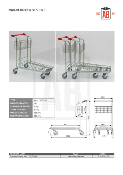 Vario 70 Transportkar – Multifunctionele Commerciële Transporter