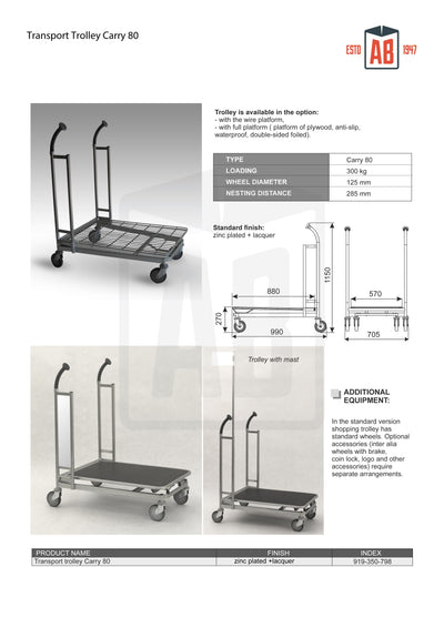 Carry 80 Transportkar – Draadplatformkar