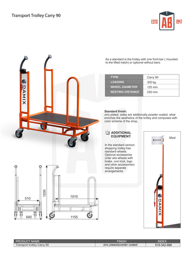 Carry 90 Transportkar – Zware kar met multiplex platform