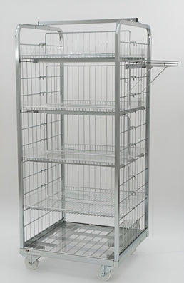 Hoge Container 700x700 H1650 met 4 Planken – Hoge Rolkooi voor Maximale Opslag