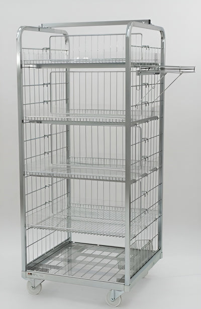 Hoge Container 700x700 H1650 met 4 Planken – Hoge Rolkooi voor Maximale Opslag