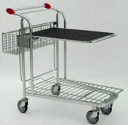 Vario WTP-3D Transportkar – Dubbeldekskar met Mand en Plank