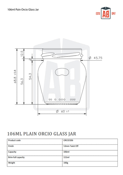 106ml Plain Orcio Glazen Pot