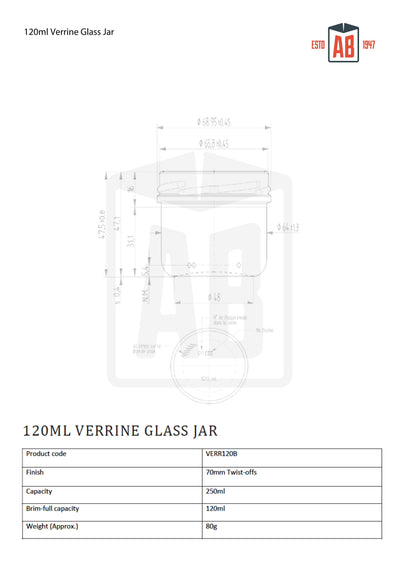 120ml Verrine Glazen Pot