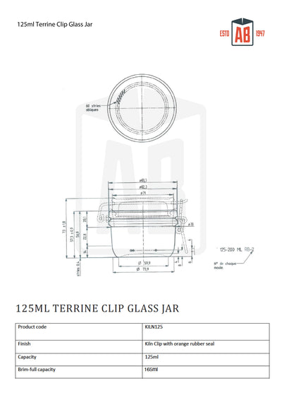 125ml Terrine Kilnclip Glazen Pot