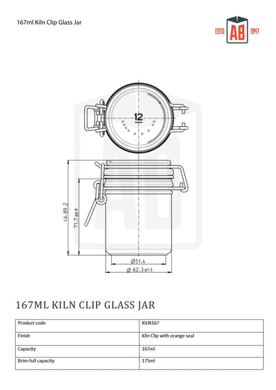 167ml Kilnclip Glazen Pot