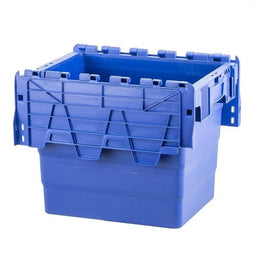 Aangehechte deksel opbergdoos – 28 liter – 400x300x320mm – Stapelbaar & Nestbaar