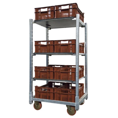 Deense plantentrolley met 3 verstelbare planken – 715x565x1250mm, gegalvaniseerd stalen frame