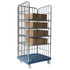 3-zijdige display rolcontainer – 810x720x1808mm, 4 verwijderbare schappen, elektrolytisch verzinkt