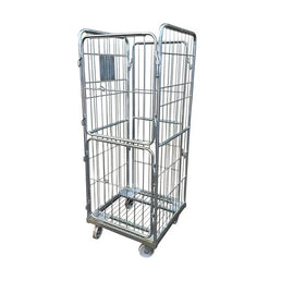 Stalen Wasgoed Rolcontainer – 680x680x1700mm, Elektro-Verzinkt met Gesplitste Scharnierende Poort