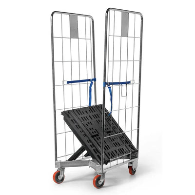 2-zijdige nestbare rolcontainer 804x680x1695mm – Vouwbare basis, 500kg capaciteit