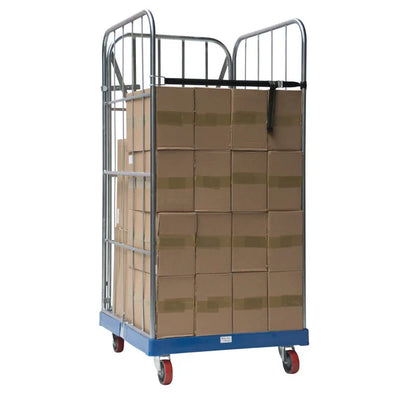 2-zijdige rolcontainer – 810x720x1620mm, Gegalvaniseerd met kunststof basis, 500kg capaciteit