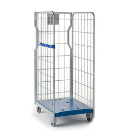 Nestbaar 3-zijdig Rolcontainer Multi – 800x640x1600mm, Thermisch Verzinkt, Kunststof Basis