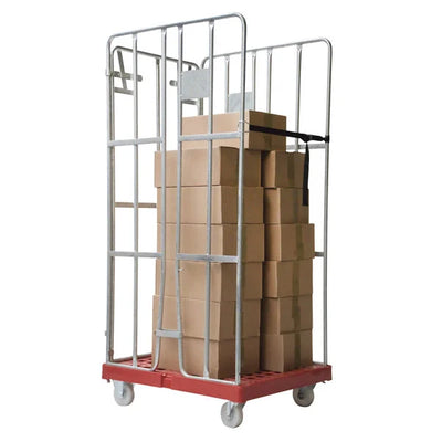 3-zijdige rolkooi – 810x680x1680mm, thermisch verzinkt met riem en kunststof basis