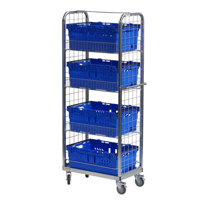 Twee-zijdige, multifunctionele, display- en merchandise-picking trolley