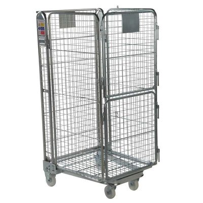 Vierzijdige rolcontainer met gesplitste poort