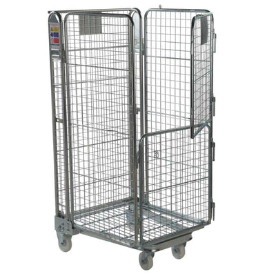 Vierzijdige rolcontainer met gesplitste poort