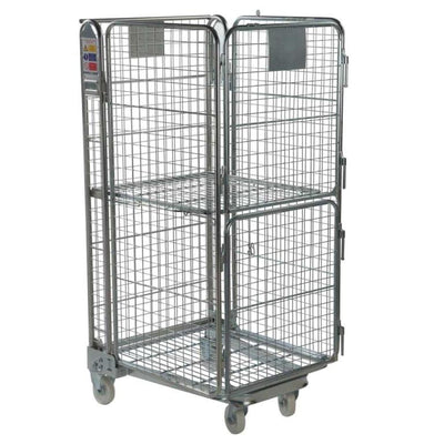 Vierzijdige rolcontainer met gesplitste poort