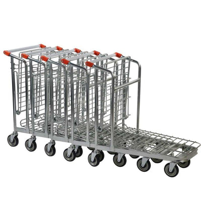 Nestbare voorraadwagen met opvouwbare plank