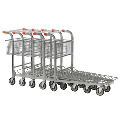 Nestbare voorraadwagen met vaste mand