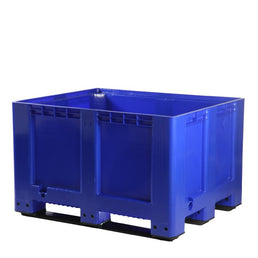 blauwe plastic opbergdoos met 3 sledes