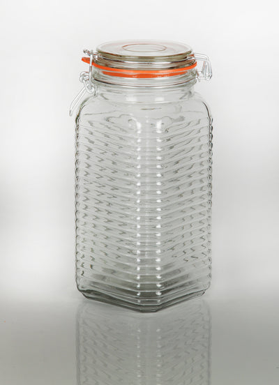 1800ml Geribbelde Kilnclip Glazen Pot