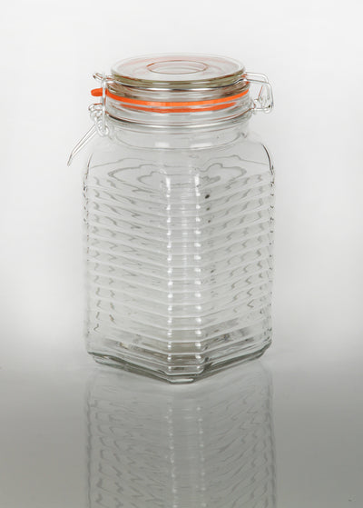 1300ml Geribbelde Kilnclip Glazen Pot