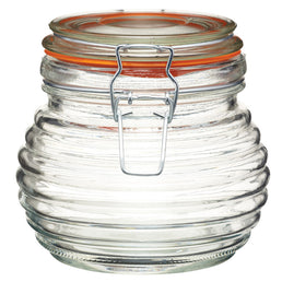 650ml Beehive Kilnclip Geribbeld Glazen Pot