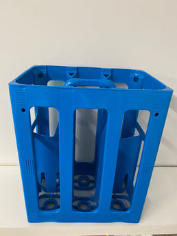 hoge plastic draagkrat om 6 flessen te houden