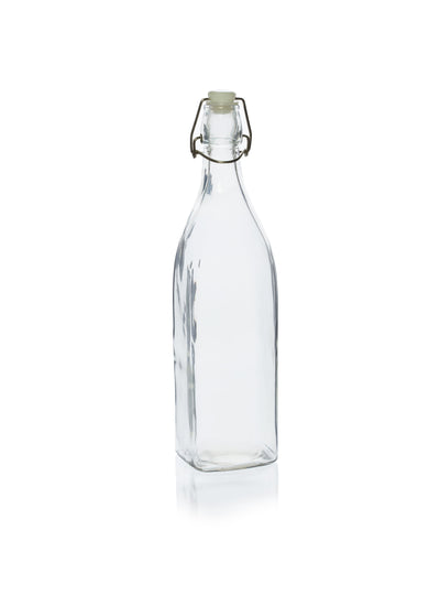 1 Liter Vierkante Swing-Stopper Glazen Waterfles