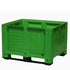 Geventileerde plastic palletopslagbox groen