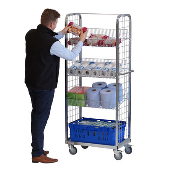 Twee-zijdige, multifunctionele, display- en goederenpickwagen