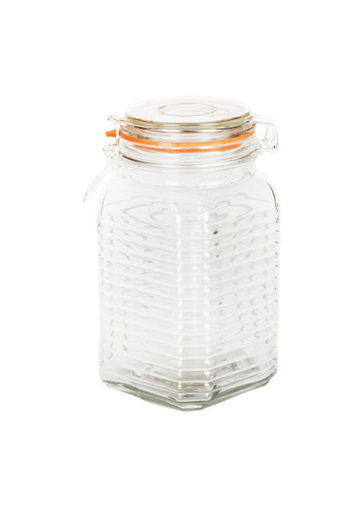 1300ml Geribbelde Kilnclip Glazen Pot