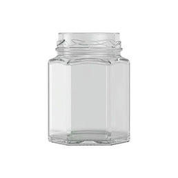110ml Hexagonal Jam Jar – Clear Glass Food Jar