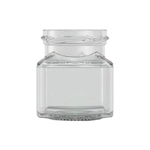 130ml Square Jam Jar – Clear Glass Preserve Jar