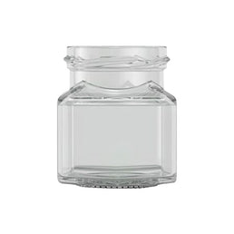 130ml Square Jam Jar – Clear Glass Preserve Jar