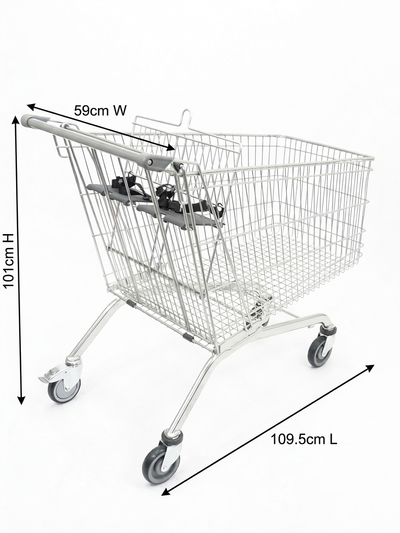 Refurbished Shopping Trolley with Twin Toddler Seats, 212 Litre Capacity, 1095 x 590 x 1010 mm