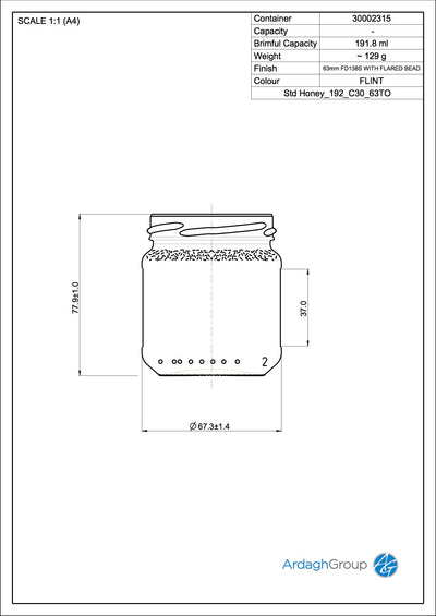 192ml Honingpot - Ardagh