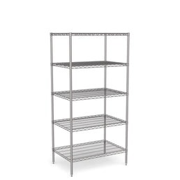 Stainless Steel Wire Shelving – Static Unit 1800mm High, 5 Tier, Catering & Hospital Grade