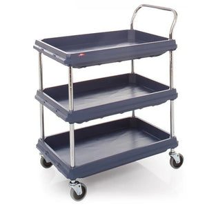 3 Shelf Utility Trolley – Reinforced Waterproof Polymer with Chrome Frame