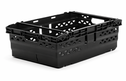 35 Litre Supermarket Bale Arm Crate – Black (Pack of 6) | Stack & Nest Euro Crates