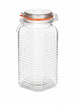 1800ml Geribbelde Kilnclip Glazen Pot