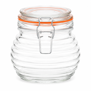650ml Beehive Kilnclip Geribbeld Glazen Pot