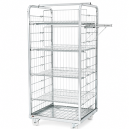 Hoge Container 700x700 H1650 met 4 Planken – Hoge Rolkooi voor Maximale Opslag