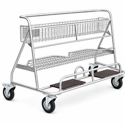 Draag WP4 Plaatwagen – Met Mand en Plank voor Plaatmateriaalverwerking