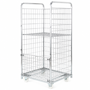 Container WMU 1700x800x600 with Shelf – Extra-Long Roll Cage for Oversized Goods