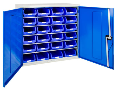 1000mm Small Parts Cabinet with G204 Bin Kit | Lockable Storage with Bins Included