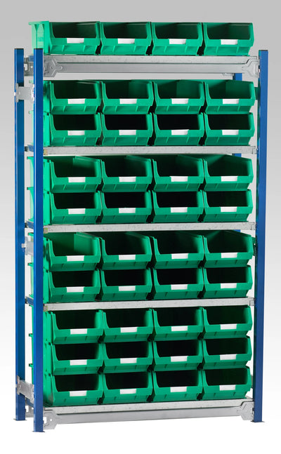 Single Starter Bay Shelving with Bin Kits | Freestanding Small Parts Storage