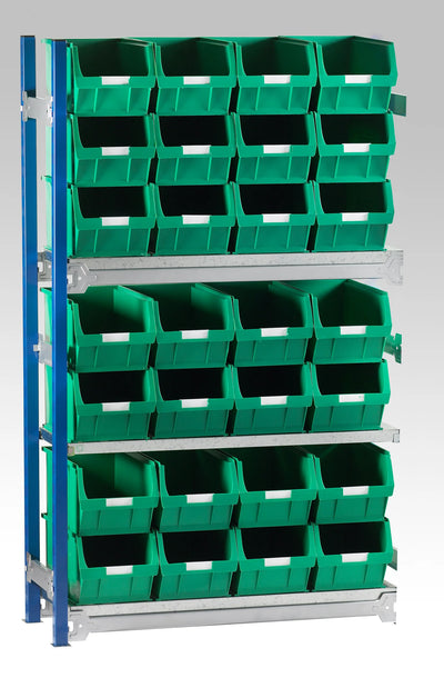Single Extension Bay Shelving with Bin Kits | Add-On Small Parts Storage Unit